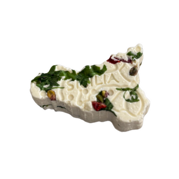 Pecorino a forma di Sicilia 400g pomodoro secco olive rucola e pistacchio