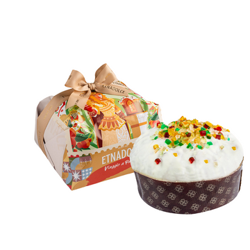 Panettone Cassata Siciliana 1 kg – Incarto a mano Illustrazione “Bradamante”